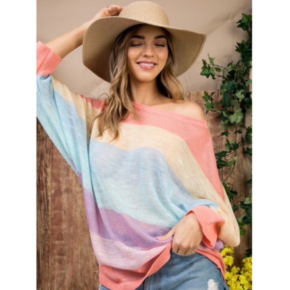 SANDY Color Block Light Knit Sweater - Picture 3 of 3